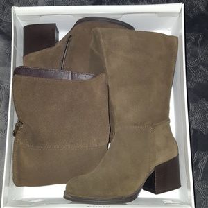 "Orabela" Olive Suede thigh high boots